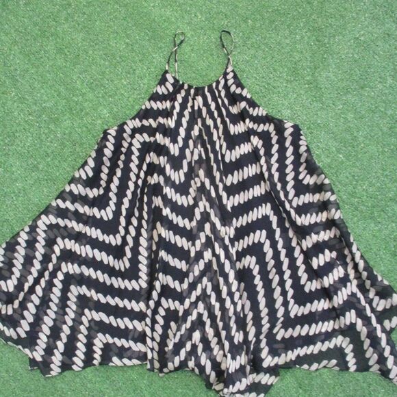 Milly New York Black Tan Silk Top 0 - Picture 3 of 5